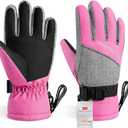 Kids Winter Gloves-3M Thinsulate Snow Waterproof Ski Cold Weather Insulated Outdoor Snowboard Gloves for Boys Girls Youth (Small(Fits: 6~9Years Old), Pink)