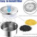 6 Pack Dog Water Dispenser Filter, No Spill Water Bowl Filter Replacement for Slow Drink Dog Water Feeder, Coconut Carbon Filter System Set of 6