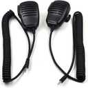 (2-Pack Speaker Mic Microphone 1 Pin 2.5mm for Motorola CXT135 CXT145 CXT175 CXT195 CX112 CX190 PR245 PR260 PR350 MT650 MT750 MT800 Two Way Radio with 3.5mm Audio Jack
