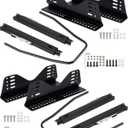 Set of 2 Universal Racing Seat Mounting Assembly Kit - Side Mount Brackets with Seat Slider - Compatible with NRG, Sparco, and Most Aftermarket Seats