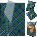 100 Sheets Green Plaid Tissue Paper Green Buffalo Wrapping Tissue Paper DIY Crafts Decorative Supplies for Birthday Wedding Baby Shower Spring Party Favors,13.8 * 19.7inches, 13.8 * 19.7inches