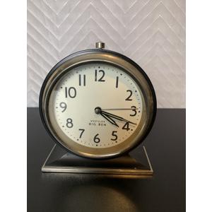 Vintage Westclox Big Ben Working Glowing Pedestal Clock Black Silver Desk Office