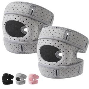 2PCS Knee Brace for Women and Men ,Knee Brace With Gel Paddingpatellar stabilizing knee brace,Pain Relief Adjustable Patellar Tendon Support Sleeves Brace Knee Joint Strap for Arthritis,Running,Injury Recover(Grey)