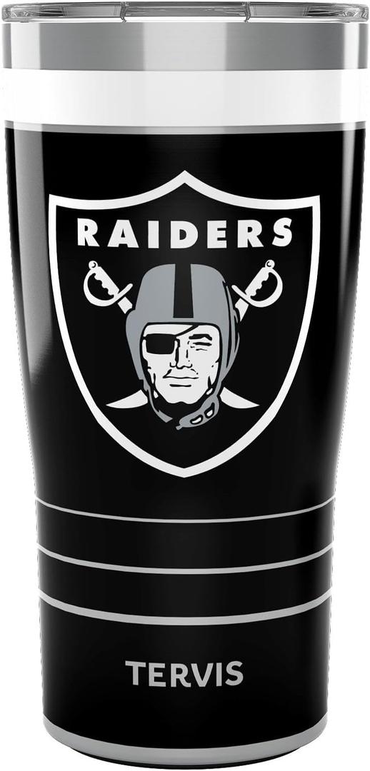 Tervis Traveler NFL Las Vegas Raiders - MVP Triple Walled Insulated Tumbler Travel Cup Keeps Drinks Cold & Hot, 20oz, Stainless Steel (Multicolor)