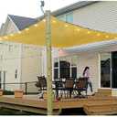 Patio Sun Shade Sail Canopy, 6' x 10' Rectangle Shade Cloth UV Block Sunshade Fabric - Outdoor Cover Awning Shelter for Pergola Backyard Garden Yard (Sand Color)