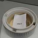 LE TAUCI Succulent Planters, 6.5+8 Inch Ceramic Indoor Plant Pot with Drainage Hole, Shallow Round Succulent Pots, Set of 2, Reactive Glaze White