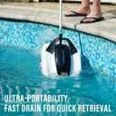 Starrybot Cordless Robotic Pool Cleaner, Portable Swimming Robotic Pool Vacuum Self-Parking Technology,150Mins Runtime,Pool up to 900 Sq.Ft, Ideal for Above-Ground Pools(White)(260505)