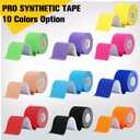 Pro Synthetic Kinesiology Tape 2 Rolls, Athletic Sports Tape for Muscle Joint Support, Pain Relief for Knee Elbow Wrist Ankle, 2 in x 16.4 Ft, Green