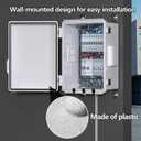 Electrical Junction Box, Ventilated Design, Cable Grommets, Indoor/Outdoor Use with Mounting Panel & Hinged Cover. Waterproof IP 65. (Grey Cover, 11.8"x7.9"x5.1")