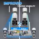 Clip-On Mirror Extenders for Towing, Shatterproof Dual View Convex Tow Mirrors, 360 Adjustable Universal Side Mirror Extensions for Truck, SUV, RV & Trailer, 2-Pack