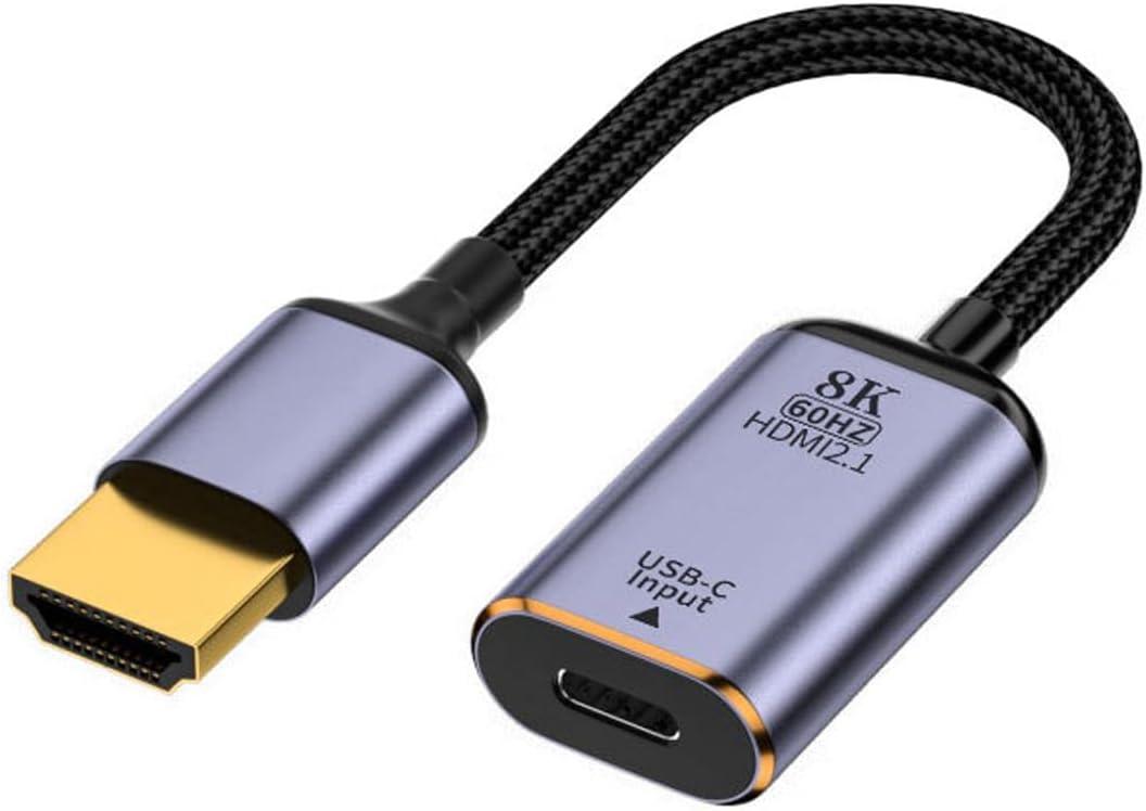 xiwai USB-C Type C Female Source to HDMI Sink HDTV Cable 8K@60hz 4K@120hz for Tablet & Phone & Laptop