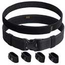 TACNEX Duty Belt w/Hook Lining 4 Keepers Police Law Enforcement Correctional Officer Security Black Nylon Outer Inner Belt S