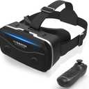 VR Headset with Bluetooth Controller - Universal 3D Virtual Reality Glasses Compatible for 4.7-7 inch iPhone Android Phones, Features Adjustable HD Lens & Heat Dissipation Design