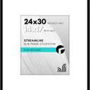 Americanflat 24x30 Picture Frame with Polished Plexiglass - Use as 14x17 Frame with Mat or Display 24x30 Photo Without Mat - Signature Collection - Thin Picture Frames for Wall Display - Black