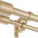 Double Curtain Rods Gold, Double Drapery Rod 36-72 Inch, Decorative Curtain Rod with Cap Finials, 1 Inch Front and 5/8 Inch Diameter Back Dual Curtain Rod Adjustable Double Window Rods Light Gold