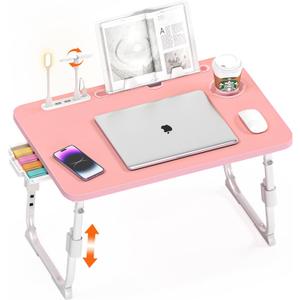 Lap Desk for Bed Adjustable Height with USB Port 23.6" x15.7" Desktop