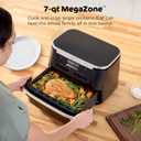 Ninja Foodi Air Fryer | 6-in-1 with 7-QT MegaZone & Basket Divider for Large Proteins & Full Meals | Cook 2 Foods at Once | 450 F | Air Fry, Roast, Broil, Dehydrate, Keep Warm & Bake | Black | DZ071