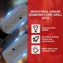 3 x Diamond Finger Bit 25mm (1") for Enlarging, Shaping & Beveling Holes in Porcelain, Ceramic, Granite, Marble Tiles  M14 Thread, Wet/Dry Use