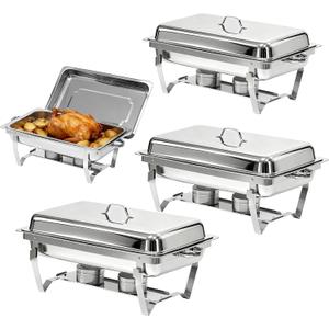 Chafing Dishes for Buffet with Full-Size Pans, 9QT Chafing Dish Sets, 304 Stainless Steel Buffet Servers and Warmers,Food Warmers for Parties & Dinners, Warming Trays for Buffets Party