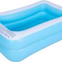 Inflatable Swimming Pool for Kids Outdoor Ground Rectangular Kiddie Pool (Max 43x34.5x13 Inch)