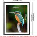 Mxtallup 17x20 Picture Frames Solid wood,Display Pictures 15x18 Inch With Mat or 17x20 Inch Without Mat, Poster Frames 15x18 in Photo Frames Wood Black (T22B1720W1518)