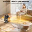 Space Heaters for Indoor Use, 1500W PTC Electric Heaters with Thermostat, Small Portable Heater with 90Adjustable Angle, Fast Safety Heat, Overheat Protection, Small Heater for Indoor/Outdoor Use