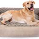 JOEJOY Rectangle Dog Bed for Large Medium Small Dogs - Washable Orthopedic Sofa Bed, Soft Breathable Puppy & Pet Cuddler, Durable Calming Dog Bed with Anti-Slip Bottom, Beige (XL(35"x 25"x 10"))