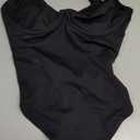 FeelinGirl Shapewear Bodysuits for Women Tummy Control Body Suits Deep V Neck Thong Body Shaper (Large, Black)