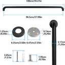 Shower Grab Bar, 2 Pack 39.4 Inch Black Bathroom Grab Bar, 1.25" Diameter 304 Stainless Steel Anti-Slip Grab Bars for Bathtubs and Showers, Handicap Shower Grab Bar for Seniors Elderly