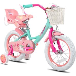 JOYSTAR Unicorn Kids Bike for Girls Ages 2-9 Years Old, 12 14 16 18 Inch Kids Bike with Training Wheels, Doll Seat, Streamers and Basket, Toddler Girl Bicycle, Multiple Colors