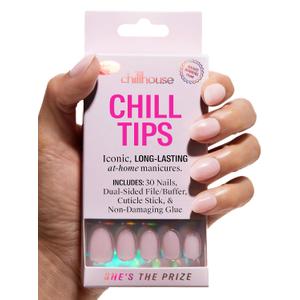 Chillhouse - Chill Tips, Press on Nails Kit - She's the Prize (Oval) - 30 Nail Shapes & Sizes - Up to 2 Weeks of Wear - Customizable - Reusable - Latina Founded, Women Owned - Beauty, Self Care