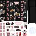MiniInflat 4 Set Graduation Photo Display Board Trifold Poster Board for Class of 2026 Grad Party Picture Display Graduation Photo Frames for Multiple Pictures Table Decor(Pink,24 x 16 Inches)