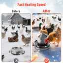 Chicken Water Heater for Winter, 110W Heated Poultry Waterer Base with Thermostat, 11 Inch Poultry Winter Deicer Heated Base with 9.8ft Power Cord, 2PCS (Silver)