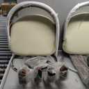 Bar Stools Set of 2, Swivel Bar Height Stools with Low Back, Wood Bar Chairs with Soft Cushion Seat, 25-Inch Seat Height (Beige, 25" Counter Height)wenjingqiUS-W1143P173432