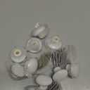 10x White Door Knob Cabinet Retro Round Ceramic Drawer Cupboard Kitchen Dresser Pull Handle Knobs 32mm/1.25" with 3-Sized Screws