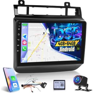[4+64GB] Android Radio for VW Touareg 2011-2017: NHOPEEW 9 inch IPS Touchscreen Carplay Stereo - Wireless Android Auto, Custom Homepage, DSP/EQ, 5G/WiFi, Mirror Link, SWC + Rearview Camera + Canbus