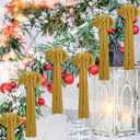 Daifunli 8 Pcs Extra Large Valentines Day Velvet Bows, 17.7 x 8.7 Vintage Raw Edge Ribbon Swag Bows for Romantic Home Decor, Door Wall Mantel Hanging Decorations(Khaki,8.7 x 17.7 x 3 in)