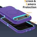 Case Compatible with iPhone 17 Air Case Heavy Duty Shockproof 3-Layer Full-Body Protection Rugged Cover [Compatible with Magsafe] (Purple)
