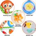 G-WACK Bath Toys for Toddlers Age 1 2 3 Year Old Girl Boy, Preschool New Born Baby Bathtub Water Toys, Durable Interactive Multicolored Infant Toy, Lovely Monkey Caterpillar,2 Strong Suction Cups