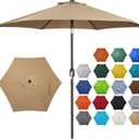 Blissun 7.5 ft Patio Umbrella, Yard Umbrella, Outdoor Market Umbrella with Push Button Tilt Crank (Tan)