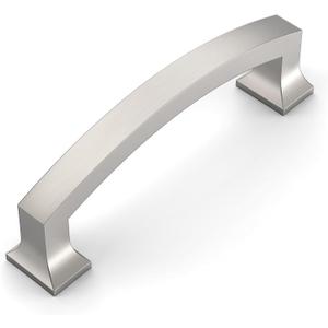 Amerdeco 10 Pack Brushed Satin Nickel 3.75 Inch(96mm) Hole Centers Kitchen Cabinet Pulls Cabinet Hardware Kitchen Handles for Cabinets Cupboard Handles Drawer Pulls ZH0009