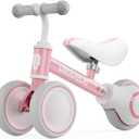 allobebe Baby Balance Bike, Cute Toddler Bikes 12-36 Months Gifts for 1 Year Old Girl Bike to Train Baby from Standing to Running with Adjustable Seat Silent & Soft 3 Wheels (Pink)