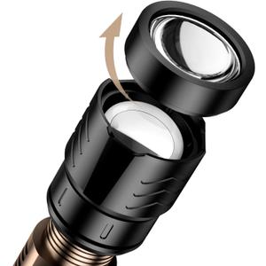 SKYFIRE Rechargeable Flashlight High Lumens,LED Flashlight with Ignition Lens,Zoomable,Four Modes,Waterproof Bright Flash Light for Camping Essentials,Outdoor,Home-Only Lens(No Flashlight