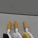 Holikme 3 Pack Dish Brush Set with Bamboo Handle, Kitchen Brushes for Cleaning Pot, Sink and Stove, Skillet Scrubber with Tough Bristles for Cast Iron Grill Pan, Yellow White Black