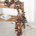 Miracliy 8Pcs 66FT Pink Flower Garland, Artificial Rose Floral Vines Fake Hanging Spring Flower Garland for Wall Backdrop Wedding Arch Tea Party Door Mantle Decoration