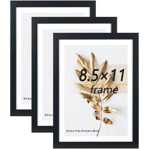 8.5x11 Picture Frame Black 3 Pcs set can Display on the Wall