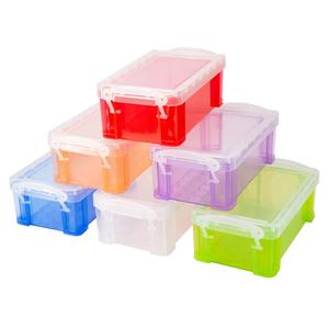 Small Plastic Box, 5" X 2.8" X 2" Stackable Mini Storage Box with Lid, Clear Organizer Container for Jewelry Beads, Small Crafts Items Accessories - 6 Pack