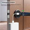 IRONZON Fingerprint Door Handle for Bedrooms - 191Y 4-in-1 Fingerprint Door Lock with Keypad and App Control, Smart Knob for Bedroom with Key, Keyless Entry Door Handle - Black