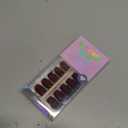 BTArtbox Press on Nails Short Square - Dark Red Nails with Glossy French Tips in a Matte Finish, Soft Gel Fake Nails Glue On Nails in 16 Sizes, Cozy Cocoa