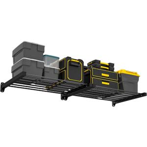 Ultrawall Garage Wall Shelves 33in x 24in, Heavy Duty Wall Mounted Storage Shelves for Storage Bins, Holds Up to 350Lbs, 2 Pack, Black